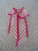 Laço rosa/bolinha branca c/ chupeta (G) - cod. 1011